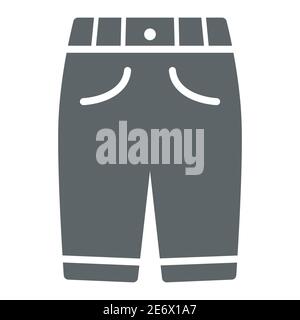 Capri solide Ikone, Kleidung Konzept, Mann Sporthose Zeichen auf weißem Hintergrund, Capri Hose Symbol in Glyph Stil für mobile Konzept und Web-Design. Vektor Stock Vektor