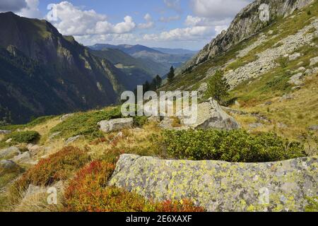 Frankreich, Ariege, Couserans Region, Mont Valier Trek, Riberot Valley Stockfoto