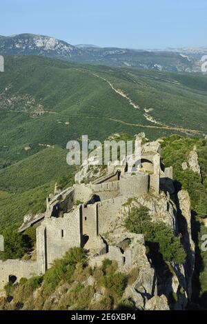 Frankreich, Aude, Peyrepertuse Burg Stockfoto