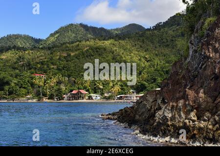 Karibik, Dominica Island, Toucari Bay nördlich von Portsmouth Stockfoto