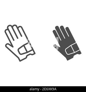 Handschuhlinie und solide Symbol, Golf-Konzept, Sport Handschuhe Zeichen  auf weiem Hintergrund, Golf Handschuh Symbol in Umriss Stil fr mobile  Konzept und Web-Design Stock-Vektorgrafik - Alamy