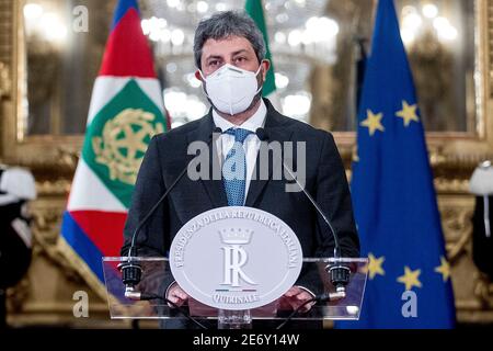 Rom, Italien. Januar 2021. Regierungskrise. Konsultationen im Quirinale auf dem Foto Roberto Fico nur redaktionelle Verwendung Kredit: Unabhängige Fotoagentur/Alamy Live Nachrichten Stockfoto