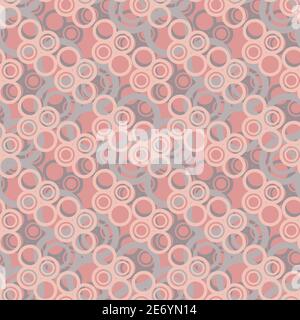 Rosa und graue Kreise nahtlose Vektor-Muster Stock Vektor