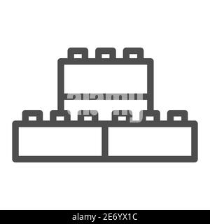 Konstruktor Linie Symbol, Kinder Spielzeug Konzept, Baukasten Zeichen auf weißem Hintergrund, Kunststoff-Bausteine Symbol in skizzieren Stil für mobile Konzept und Stock Vektor