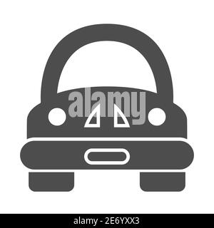 Spielzeug Auto solide Ikone, Kinder Spielzeug Konzept, Lustige Auto-Zeichen auf weißem Hintergrund, Kinder Automobil-Symbol in Glyph-Stil für mobile Konzept und Web-Design Stock Vektor