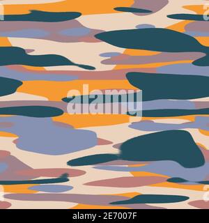 Nahtloses, unifarbenes, flaches Camo-Digitalmuster Stockfoto
