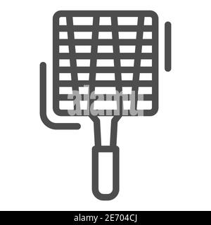 Stahl Grill Gitter Linie Symbol, Grill Konzept, Grill Zeichen auf weißem Hintergrund, Hand Netzgrill Symbol in Umriss Stil für mobile Konzept und Web Stock Vektor