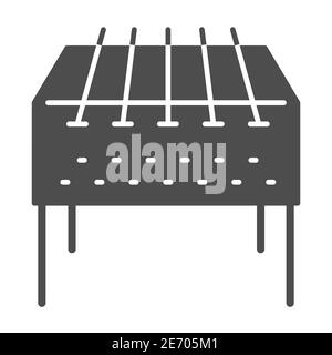 Startseite Grill Brazier solide Symbol, bbq-Konzept, Grill-Zeichen auf weißem Hintergrund, Outdoor-Grill-Symbol in Glyph-Stil für mobile Konzept und Web-Design Stock Vektor