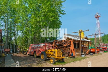 Kanada, British Columbia, Fort Nelson Heritage Museum, Fahrzeuge, Ausrüstung einschließlich Gegenstände, die zum Bau des Alaska Highway verwendet wurden Stockfoto