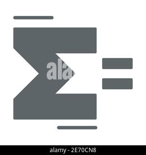 Sigma Zeichen solide Symbol, Mathematik Konzept, Summierung Zeichen auf weißem Hintergrund, Sigma griechischen Buchstaben Symbol in Glyph-Stil für mobile Konzept und Web Stock Vektor