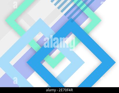 Geometrische minimal abstrakten Hintergrund mit bunten Quadraten Komposition Stockfoto