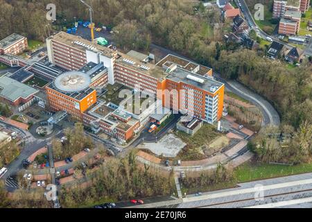 St. Barbara Klinik Hamm-Heessen in Hamm, Ruhrgebiet, Nordrhein-Westfalen, Deutschland, DE, Europa, Gesundheitswesen, Hamm, Krankenhaus, Helipad, Klinik, Krankenhaus Stockfoto