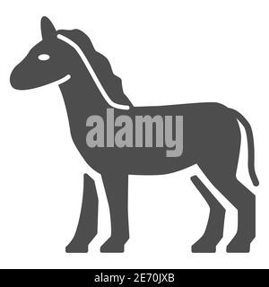 Pferd solide Ikone, Bauernhof Tiere Konzept, Hengst Zeichen auf weißem Hintergrund, stehende Eleganz Pferd Silhouette Symbol in Glyph-Stil für mobile Konzept Stock Vektor