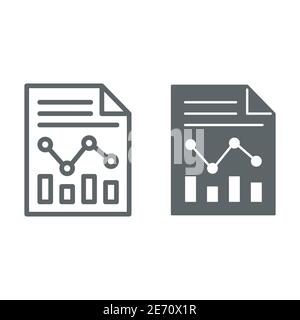 Seite aus Science Book Line und Solid Icon, Science Concept, Broschüre Flyer mit chemisches Molekül Zeichen auf weißem Hintergrund, DNA-Report-Symbol in Stock Vektor