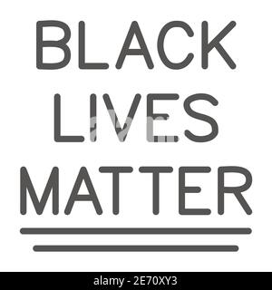 Black Lives Matter Inschrift solide Symbol, Black Lives Matter Konzept, BLM Text-Zeichen auf weißem Hintergrund, Stop Rassismus Poster-Symbol in Glyph-Stil für Stock Vektor