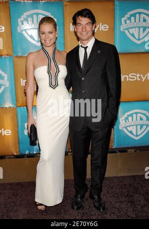 Rebecca Romijn und Jerry O'Connell nehmen am 15. Januar 2007 an der in Style and Warner Bros. After Party der 64. Golden Globe Awards im Beverly Hilton in Los Angeles, CA, USA, Teil. Foto von Lionel Hahn/ABACAPRESS.COM Stockfoto