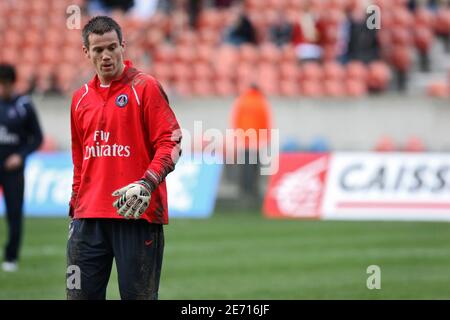 PSG-Torwart Mickael Landreau während des französischen Pokals, Paris-Saint-Germain gegen Gueugnon im Parc des Princes Stadium in Paris, Frankreich am 21. Januar 2007. Paris Saint-Germain gewann 1:0. Foto von Mehdi Taamallah/Cameleon/ABACAPRESS.COM Stockfoto