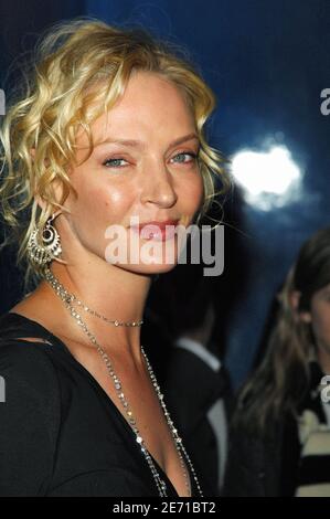 Die Schauspielerin Uma Thurman kommt am Dienstag, den 23. Januar 2007 in New York City, USA, zu Benefit for Room to Grow bei Christie's. Foto von Gregorio Binuya/ABACAPRESS.COM Stockfoto