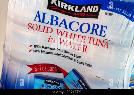 Kirkland Marke Albacore Tuna, USA Stockfoto