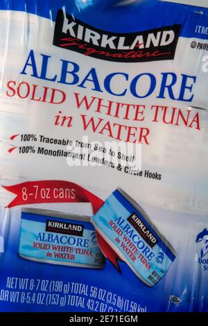 Kirkland Marke Albacore Tuna, USA Stockfoto