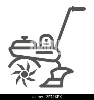 Grubber Linie Symbol, Garten-und Gartenkonzept, Garten-Werkzeuge Zeichen auf weißem Hintergrund, Landwirtschaft Grubber Symbol in Umriss-Stil für mobile Stock Vektor