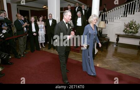 Der britische Prinz Charles, der Prinz von Wales und seine Frau Camilla, die Herzogin von Cornwall nehmen am 28. Januar 2007 an der Gala im Harvard Club in New York City, USA, Teil. Der Prinz von Wales erhielt später den Global Environmental Citizen Award vom Harvard Medical School Center for Health and the Global Environment für seine herausragenden Arbeiten zum Schutz der globalen Umwelt. Foto von Stephen Chernin/AP/Pool/ABACAPRESS.COM Stockfoto