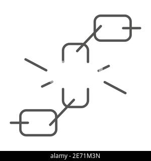 Breaking Chain Symbol dünne Linie Symbol, Black Lives Materie Konzept, Anti-Rassismus und afrikanischen Befreiungstag Zeichen auf weißem Hintergrund, gebrochene Ketten Link Stock Vektor