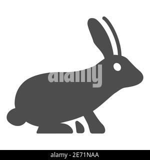 Kaninchen solide Symbol, Tiere Konzept, Hase Zeichen auf weißem Hintergrund, Hase Silhouette Symbol in Glyph-Stil für mobile Konzept und Web-Design. Vektor Stock Vektor