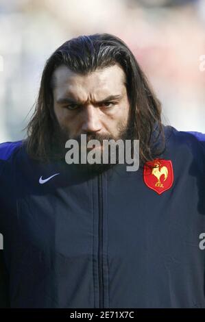 Frankreichs Sebastien Chabal beim RBS 6 Nations Spiel, Italien gegen Frankreich in Rom, Italien am 3. Februar 2007. Frankreich gewann 39:3. Foto von Christian Liewig/ABACAPRESS.COM Stockfoto