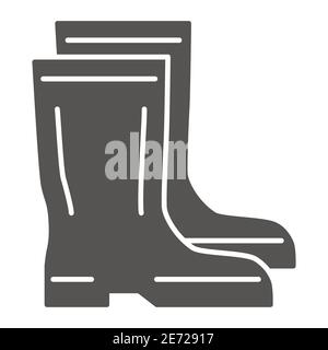 Gummistiefel solide Symbol, Garten und Gartenkonzept, Wasserdichte Schuhe Zeichen auf weißem Hintergrund, Gummistiefel Symbol in Glyph-Stil für mobile Konzept und Stock Vektor