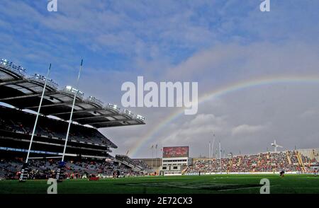 Atmosphäre während des RBS 6 Nations Spiels, Irland gegen Frankreich im Croke Park in Dublin, Irland am 11. Februar 2007. Frankreich gewann 20-17. Foto von Nicolas Gouhier/Cameleon/ABACAPRESS.COM Stockfoto