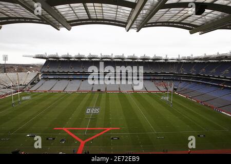 Blick auf Croke Park während des RBS 6 Nations Spiels, Irland gegen Frankreich im Croke Park in Dublin, Irland am 11. Februar 2007. Frankreich gewann 20-17. Foto von Christian Liewig/ABACAPRESS.COM Stockfoto