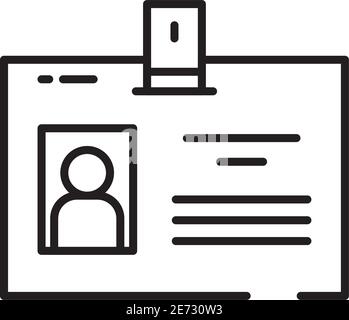 id-Kartensymbol auf weißem Hintergrund, Halb-Line-Stil, Vektorgrafik Stock Vektor