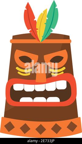 Ikone der hawaiianischen Maske auf weißem Hintergrund, buntes Design, Vektor-Illustration Stock Vektor