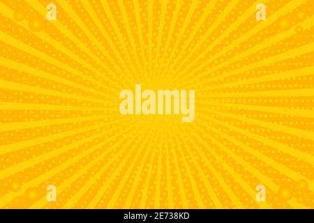 Gelber Retro Vintage Hintergrund mit Sonnenstrahlen Stock Vektor