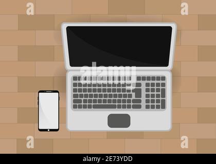 Modell für Laptop und Smartphone Stock Vektor