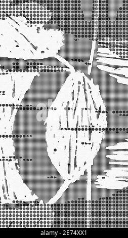 Rasterpunkte-Muster . Halbton Gepunktete Grunge Textur . Abstrakte Punkte Overlay Textur . Heller verzweifelter Hintergrund mit Halbtoneffekten. Stockfoto