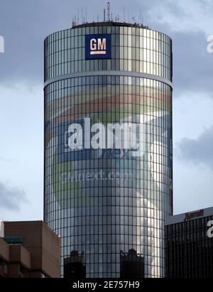 General Motors Unternehmenszentrale Ist In Detroit Renaissance Center Gesehen Stockfotografie Alamy