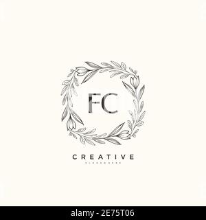 FC Beauty Vektor Initial Logo Art, Handschrift Logo der ersten Signatur, Hochzeit, Mode, Schmuck, Boutique, Blumen und botanische mit kreativen temp Stock Vektor