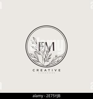 FM Beauty Vektor anfängliche Logo Art, Handschrift Logo der ersten Unterschrift, Hochzeit, Mode, jewerly, Boutique, floral und botanisch mit kreativen temp Stock Vektor