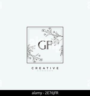 GF Beauty Vektor Initial Logo Art, Handschrift Logo der ersten Unterschrift, Hochzeit, Mode, Schmuck, Boutique, Blumen und botanische mit kreativen temp Stock Vektor