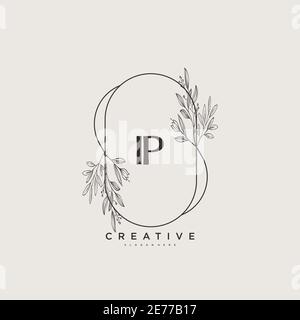 IP Beauty Vektor Initial Logo Art, Handschrift Logo der ersten Unterschrift, Hochzeit, Mode, Schmuck, Boutique, Blumen und botanische mit kreativen temp Stock Vektor