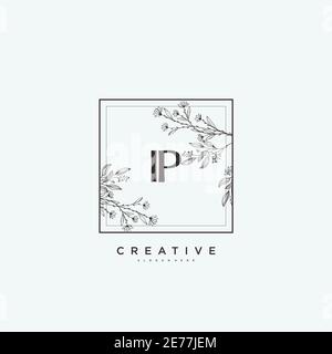 IP Beauty Vektor Initial Logo Art, Handschrift Logo der ersten Unterschrift, Hochzeit, Mode, Schmuck, Boutique, Blumen und botanische mit kreativen temp Stock Vektor