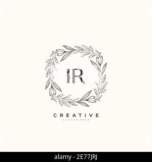 IR Beauty Vektor Initial Logo Art, Handschrift Logo der ersten Unterschrift, Hochzeit, Mode, Schmuck, Boutique, Blumen und botanische mit kreativen temp Stock Vektor