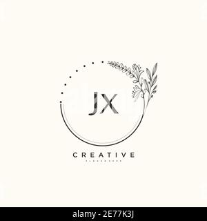 JX Beauty Vektor Initial Logo Art, Handschrift Logo der ursprünglichen Signatur, Hochzeit, Mode, jewerly, Boutique, floral und botanisch mit kreativen temp Stock Vektor