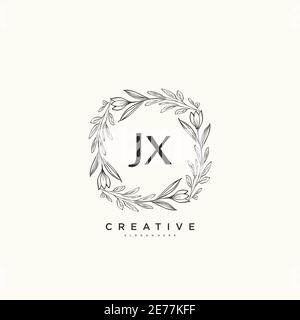 JX Beauty Vektor Initial Logo Art, Handschrift Logo der ursprünglichen Signatur, Hochzeit, Mode, jewerly, Boutique, floral und botanisch mit kreativen temp Stock Vektor