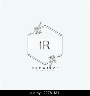 IR Beauty Vektor Initial Logo Art, Handschrift Logo der ersten Unterschrift, Hochzeit, Mode, Schmuck, Boutique, Blumen und botanische mit kreativen temp Stock Vektor