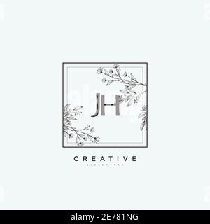 JH Beauty Vektor Initial Logo Art, Handschrift Logo der ursprünglichen Signatur, Hochzeit, Mode, jewerly, Boutique, floral und botanisch mit kreativen temp Stock Vektor