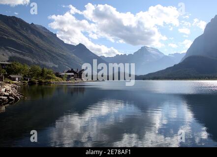 Swiftcurrent Lake, viele Glacier Abschnitt des Glacier National Park, Montana, USA Stockfoto