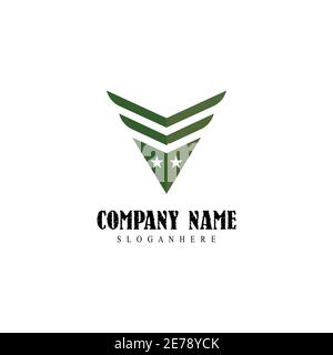 Military Wave Logo Vorlage Vektor Symbol Natur Stock Vektor